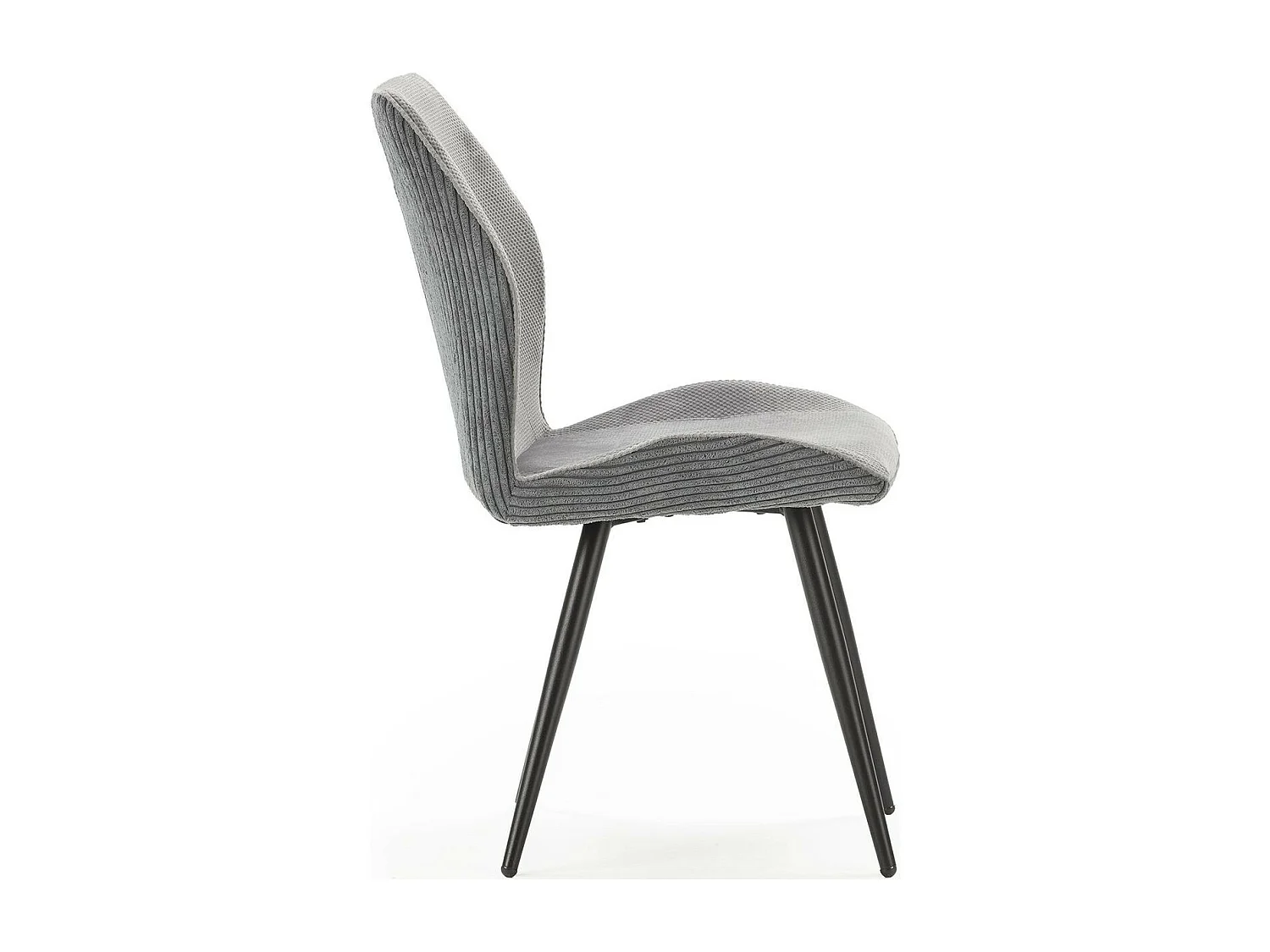 Lot de 2 chaises en velours côtelé gris - Lykke