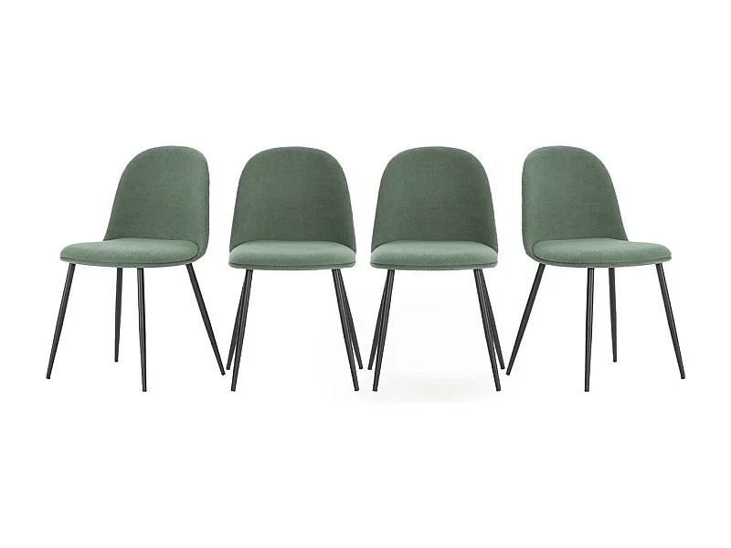 Lot de 4 chaises en tissu vert - Haven