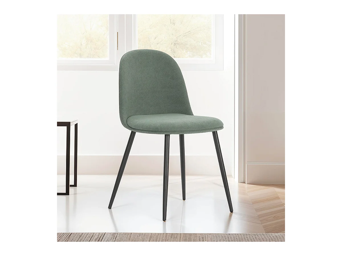 Lot de 4 chaises en tissu vert - Haven