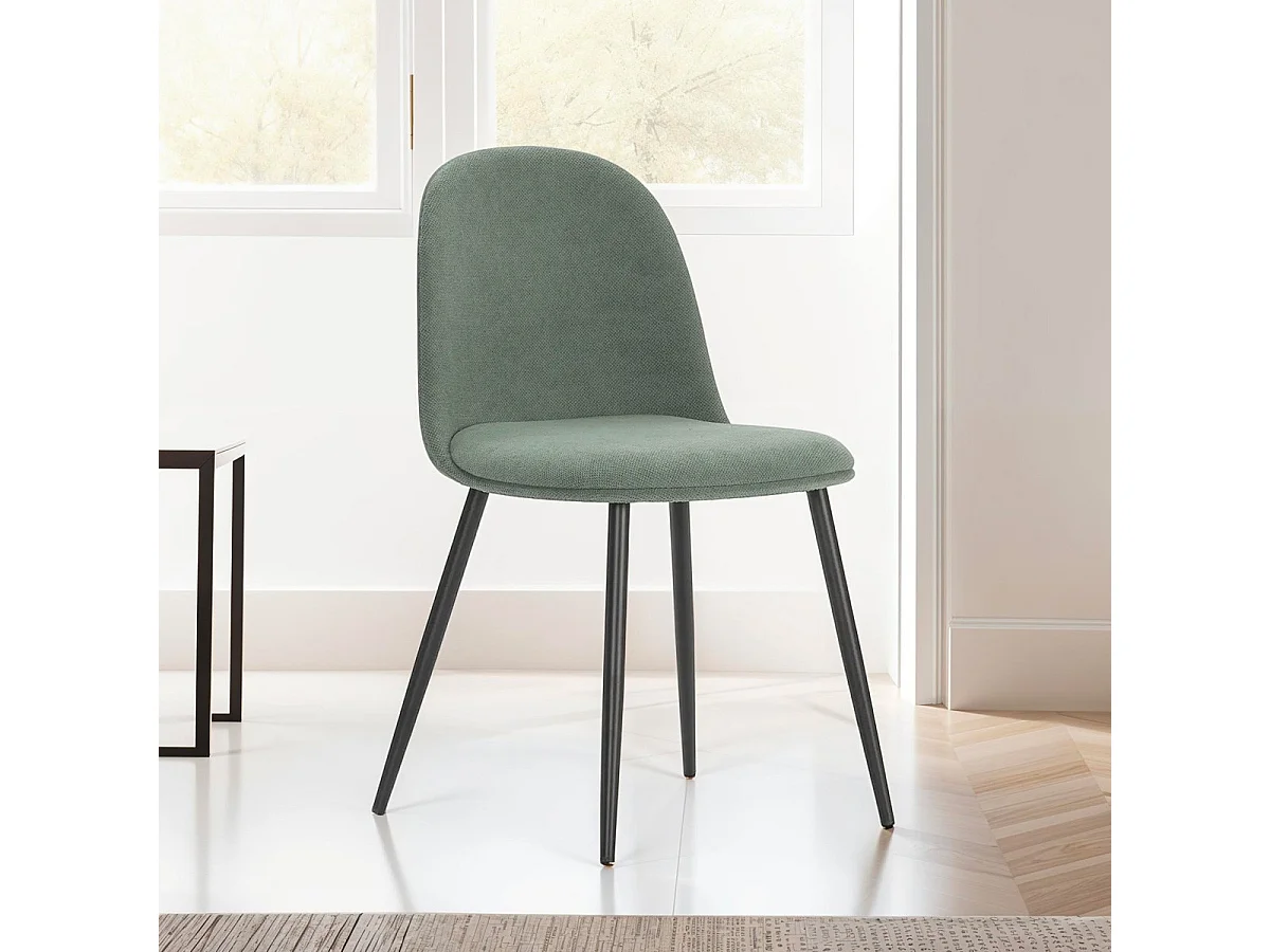 Lot de 4 chaises en tissu vert - Haven
