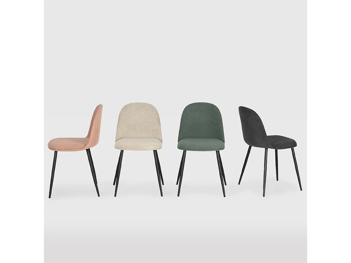 Lot de 4 chaises en tissu vert - Haven