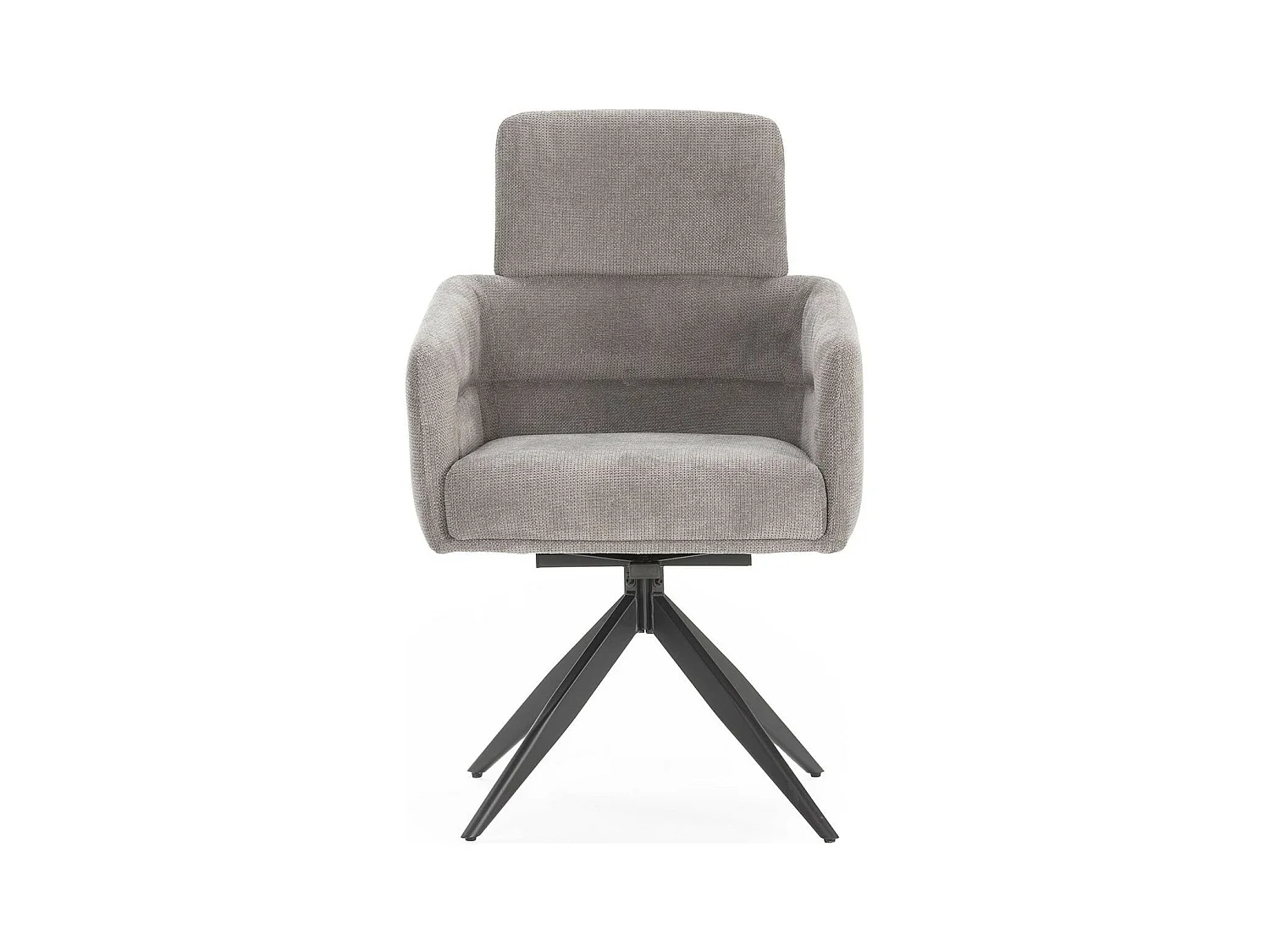 Lot de 2 fauteuils de table pivotants en tissu gris foncé - Alvar