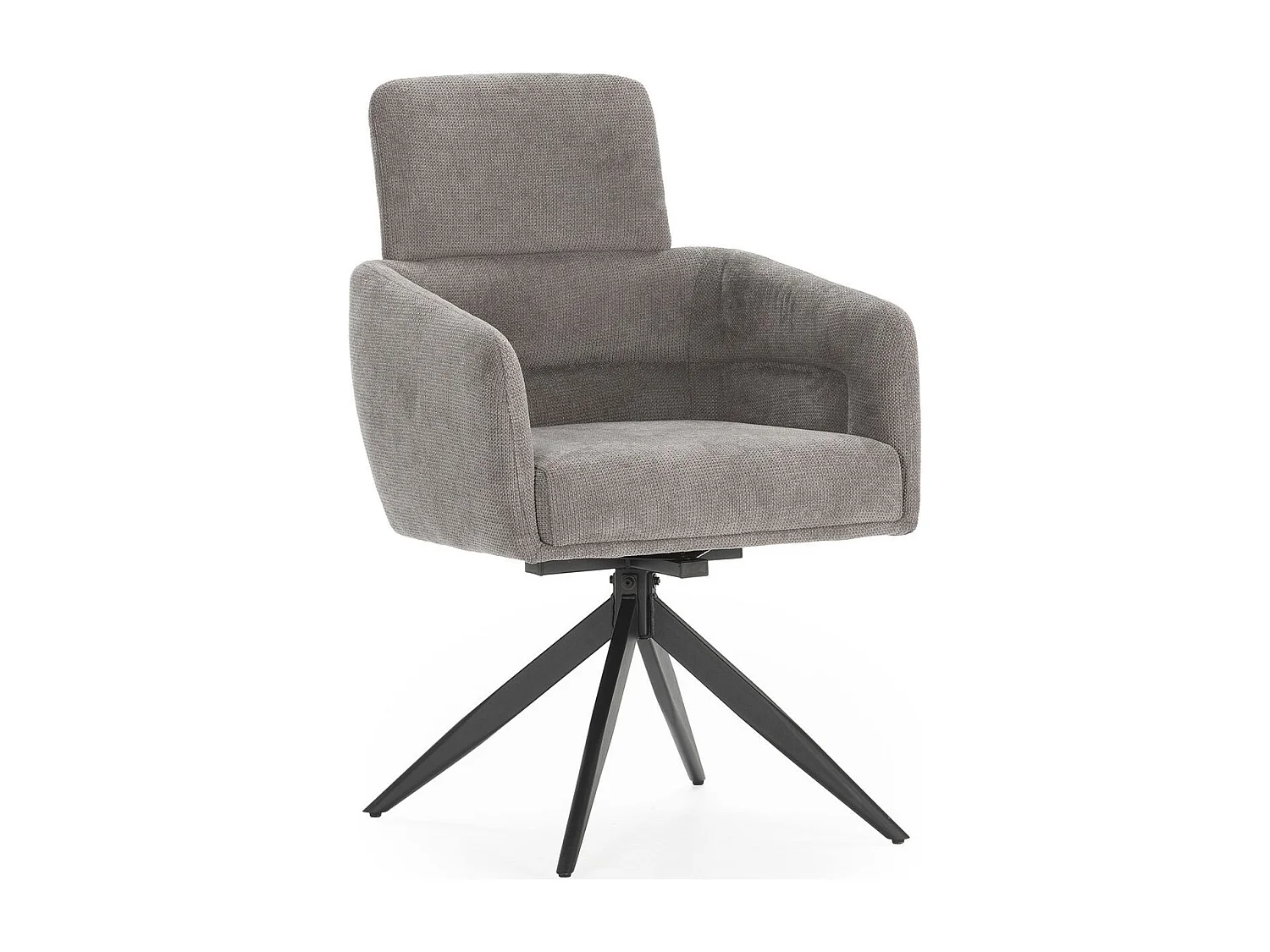 Lot de 2 fauteuils de table pivotants en tissu gris foncé - Alvar