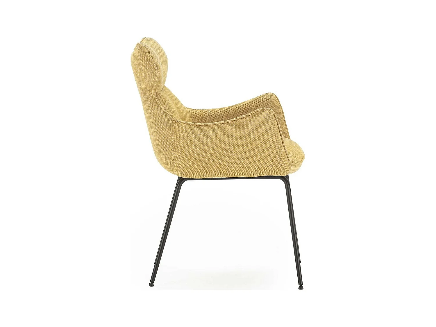 Lot de 2 fauteuils de table en tissu jaune moutarde - Iconic