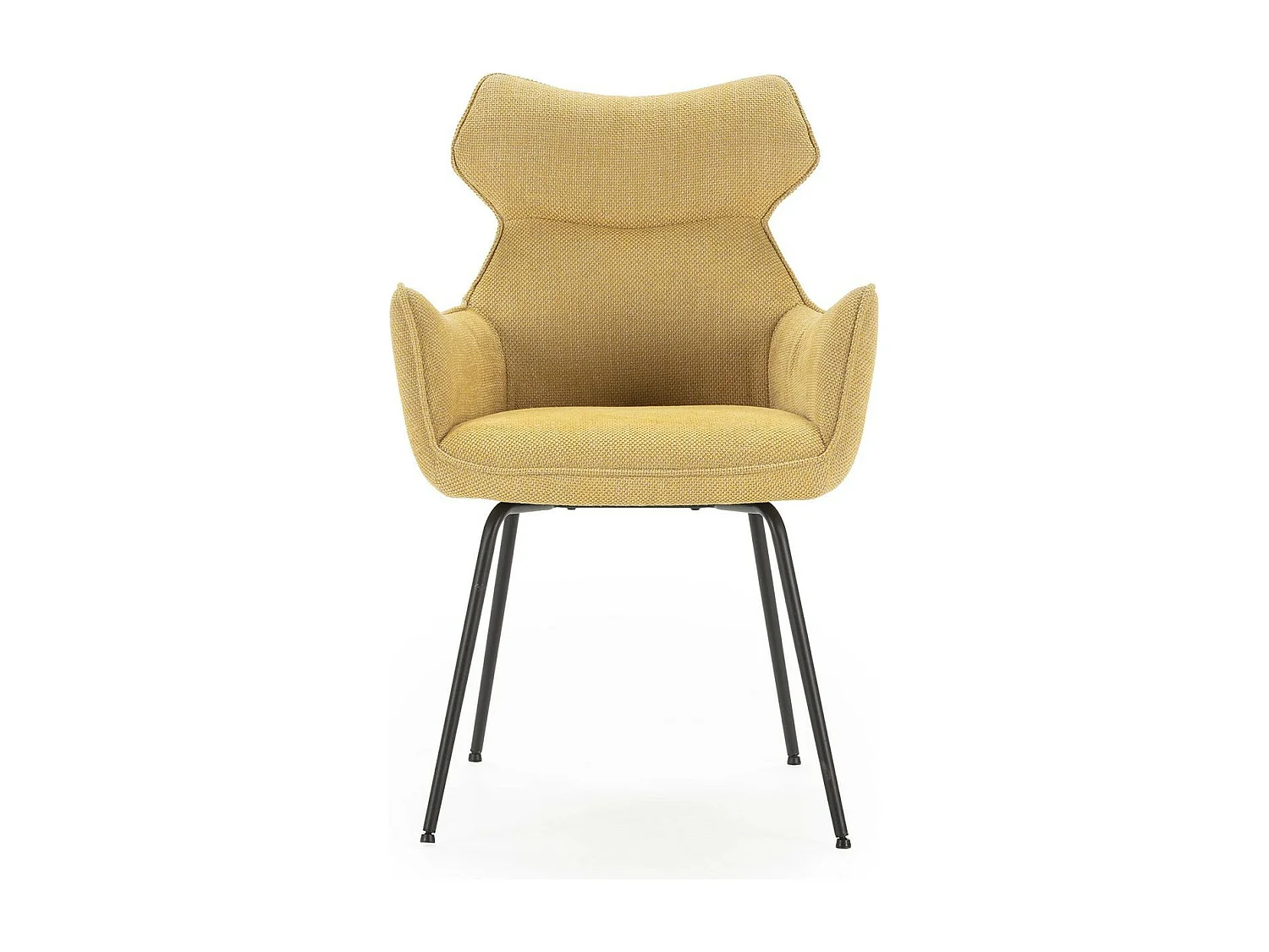 Lot de 2 fauteuils de table en tissu jaune moutarde - Iconic