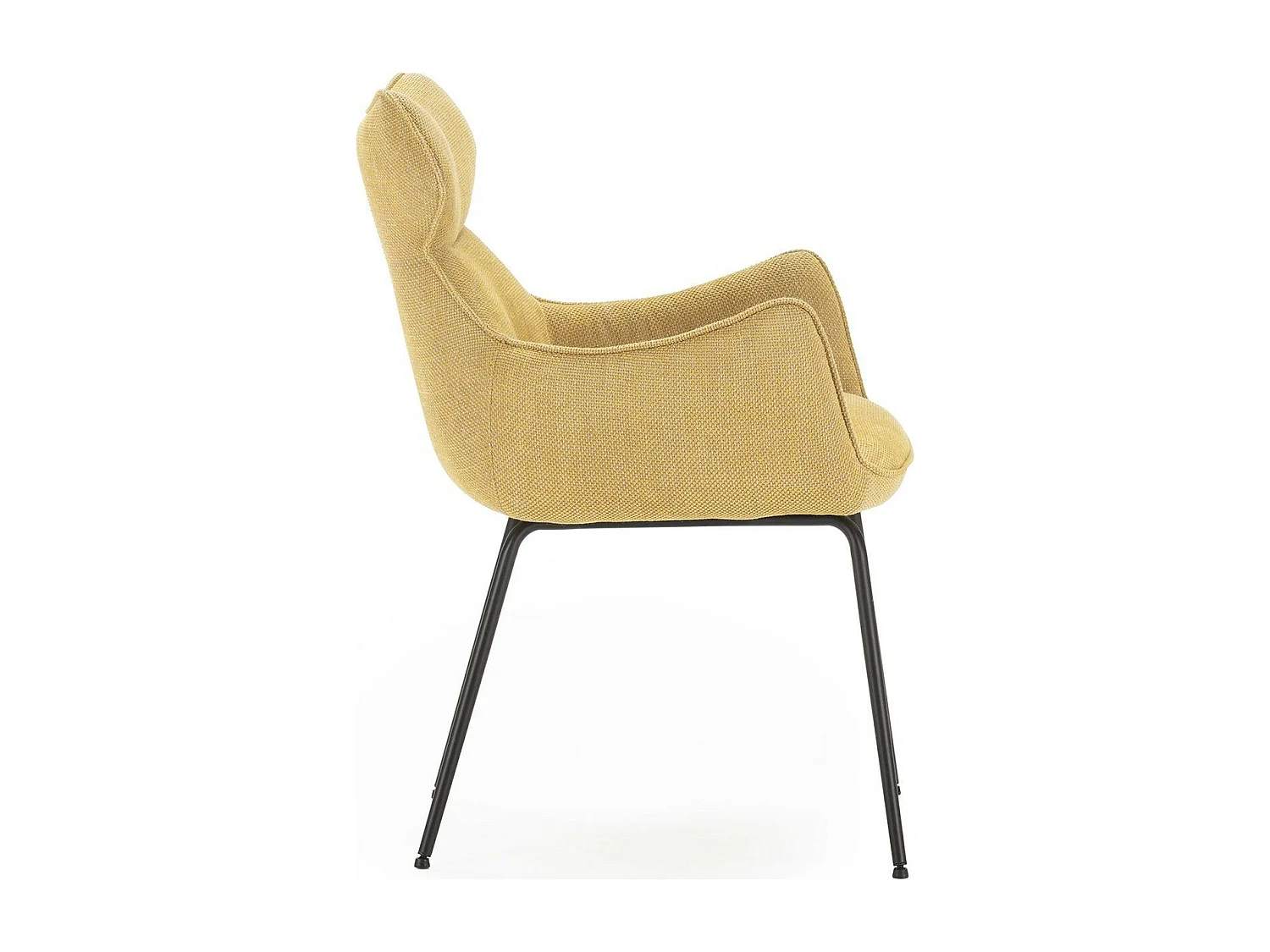 Lot de 2 fauteuils de table en tissu jaune moutarde - Iconic