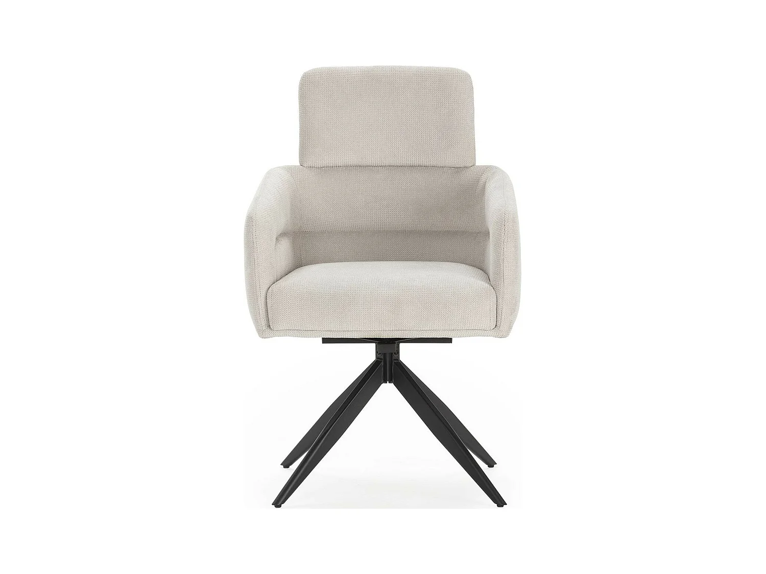 Lot de 2 fauteuils de table pivotants en tissu gris clair - Alvar