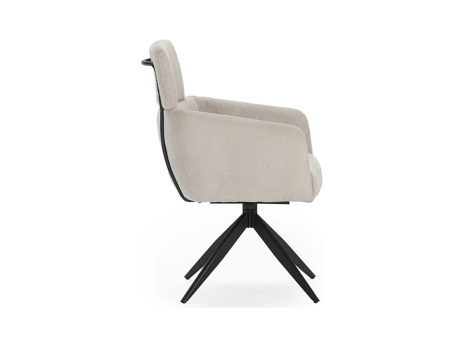 Lot de 2 fauteuils de table pivotants en tissu gris clair - Alvar