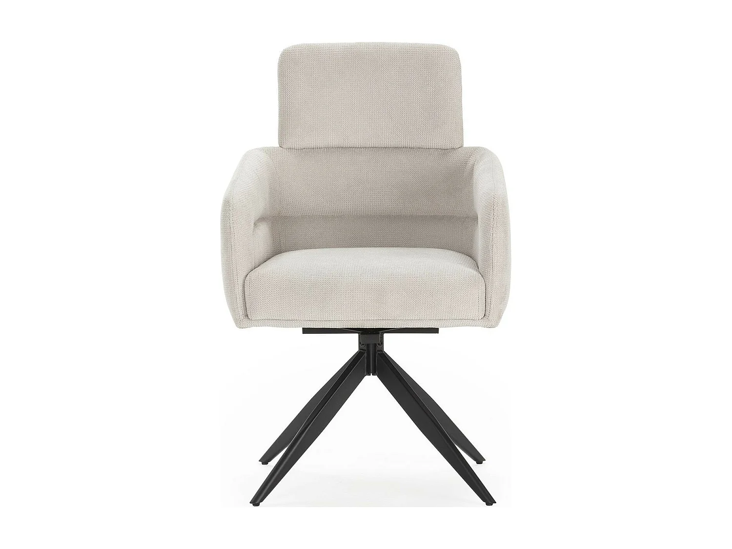 Lot de 2 fauteuils de table pivotants en tissu gris clair - Alvar