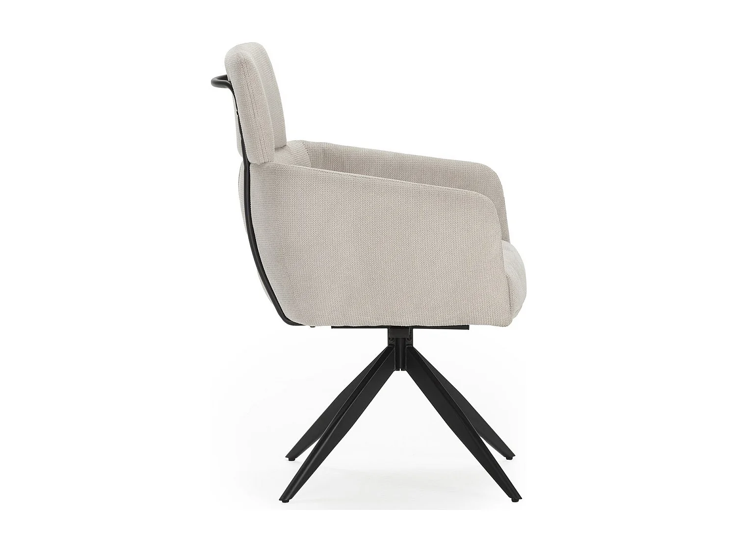 Lot de 2 fauteuils de table pivotants en tissu gris clair - Alvar