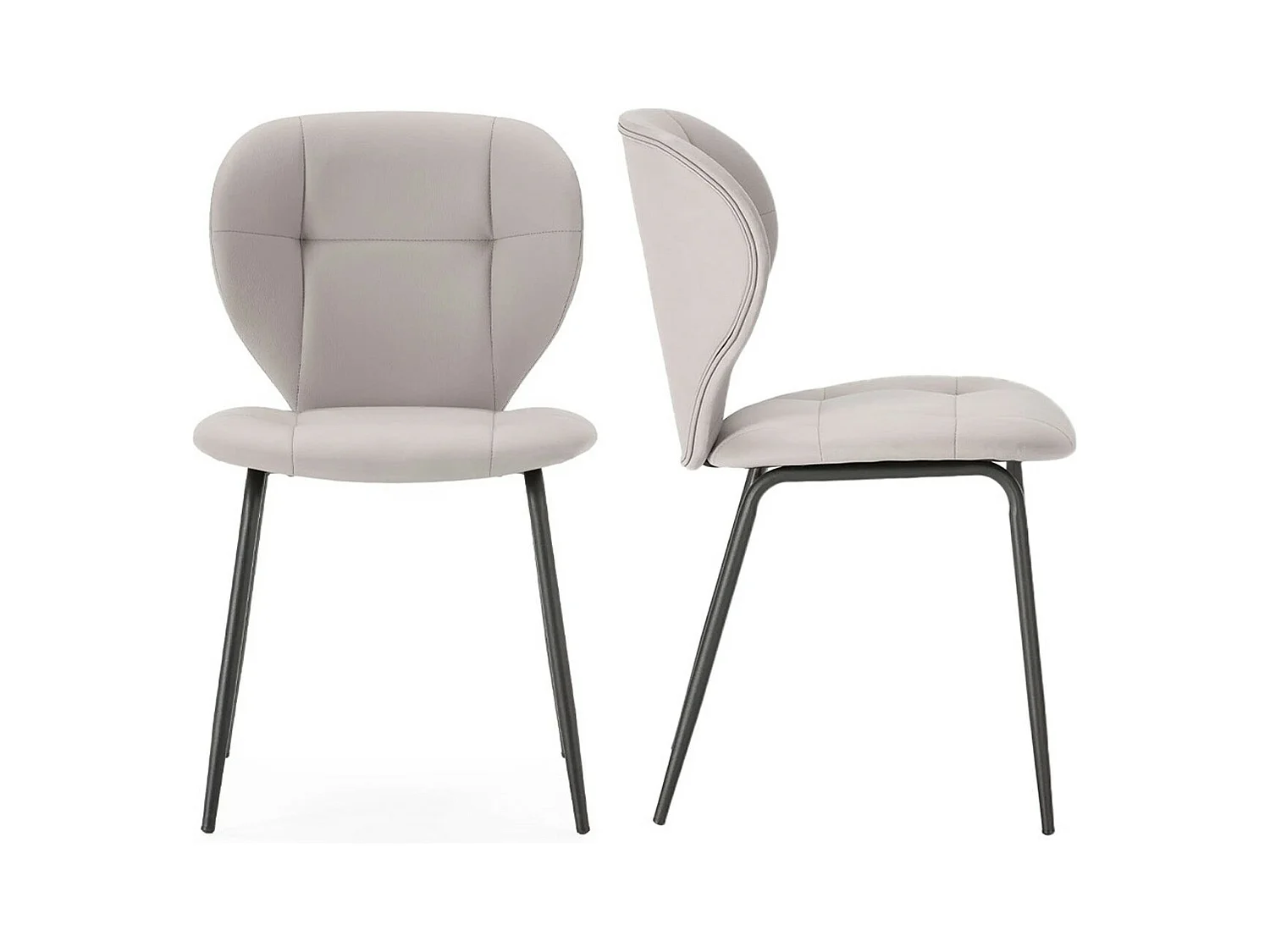 Lot de 2 chaises en tissu beige - Svea