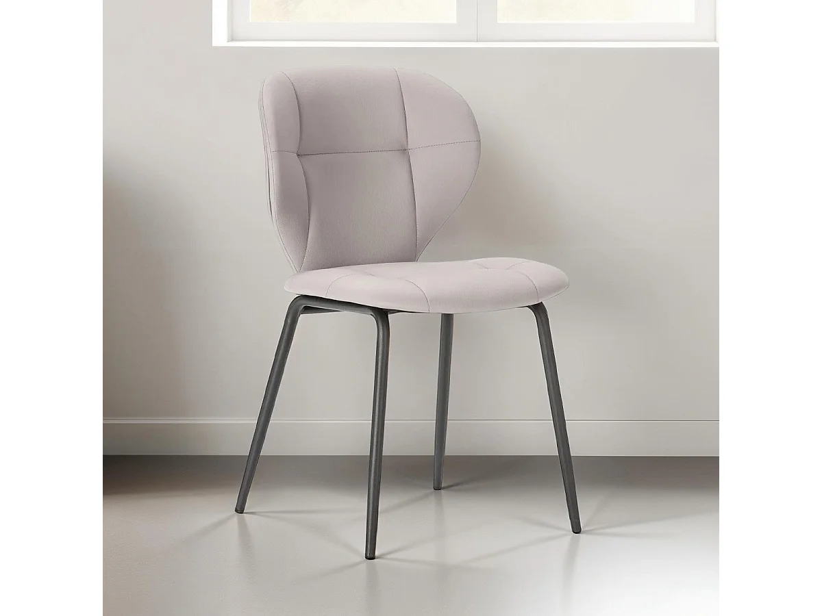 Lot de 2 chaises en tissu beige - Svea