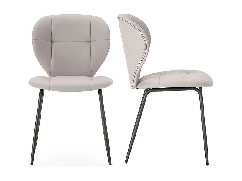 Lot de 2 chaises en tissu beige - Svea