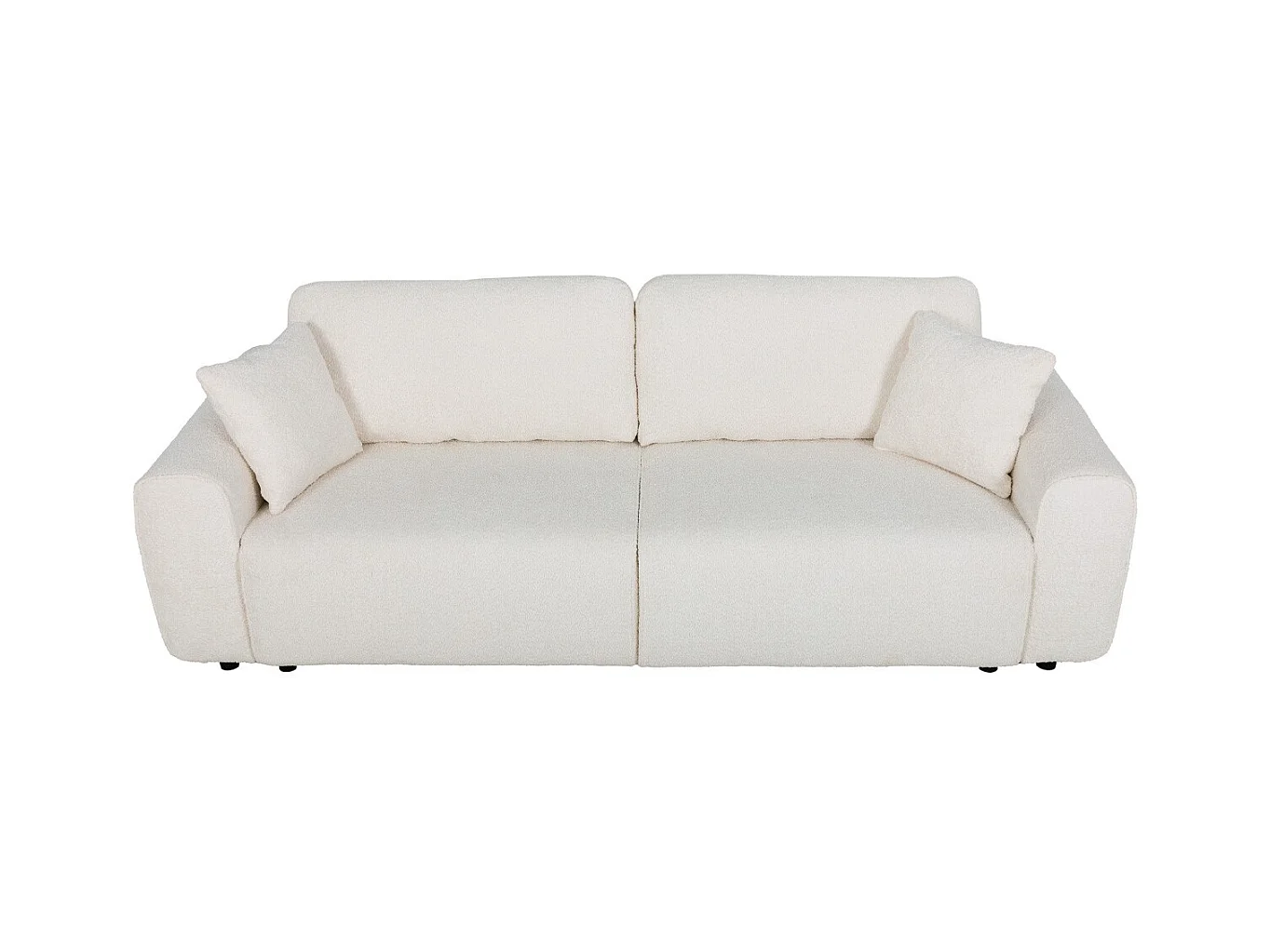 Canapé convertible 3 places en tissu bouclé beige - Grazia