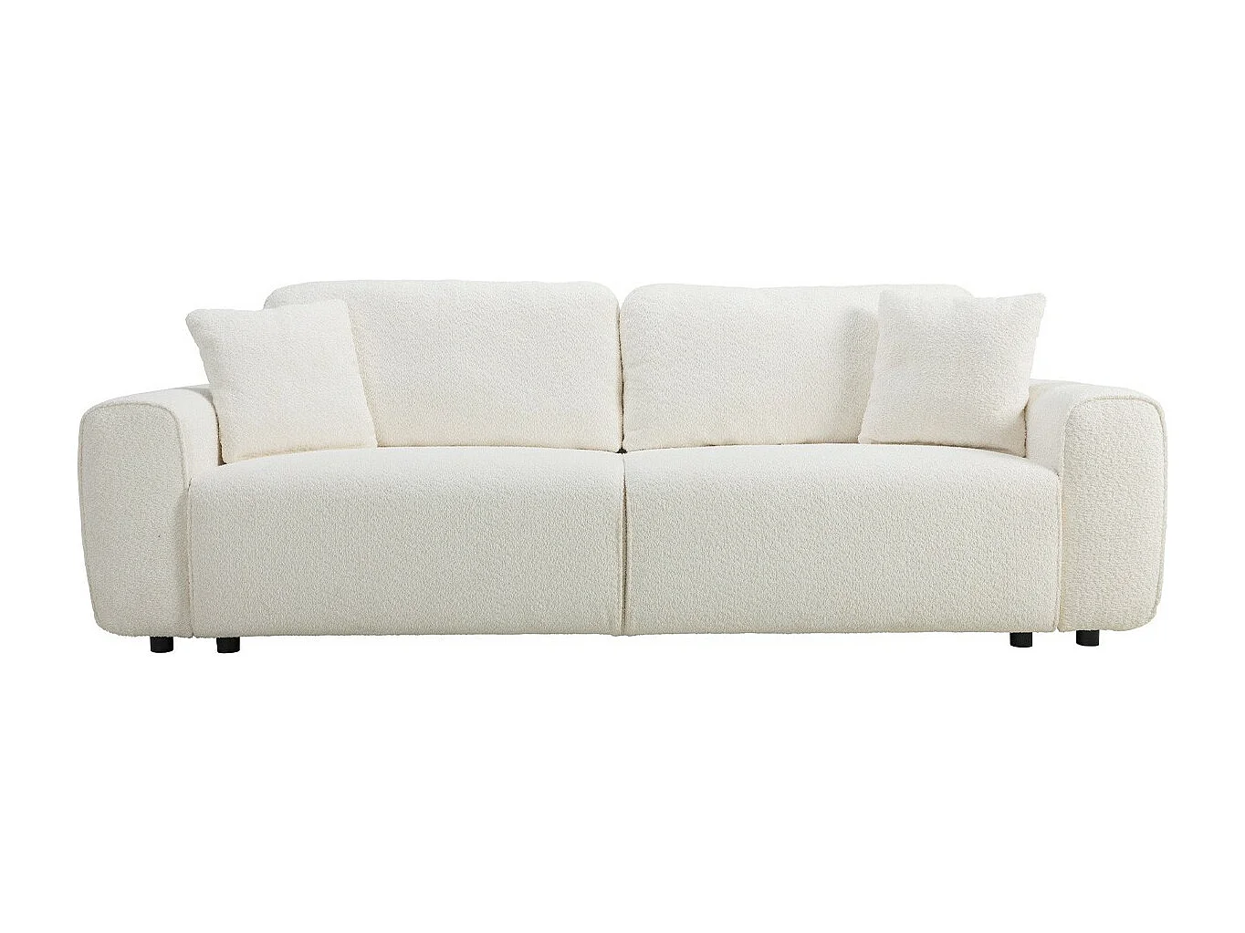 Canapé convertible 3 places en tissu bouclé beige - Grazia