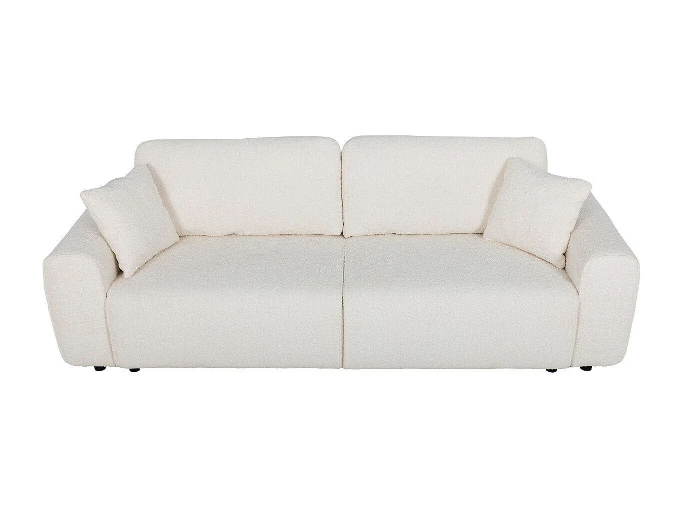 Canapé convertible 3 places en tissu bouclé beige - Grazia