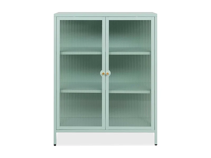Buffet haut 2 portes vitrées vert menthe - Mick