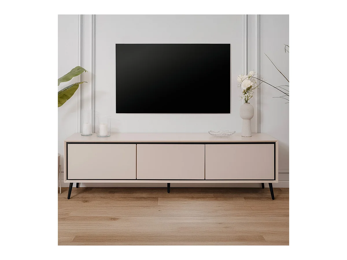 Meuble TV 3 portes cappuccino - Aris