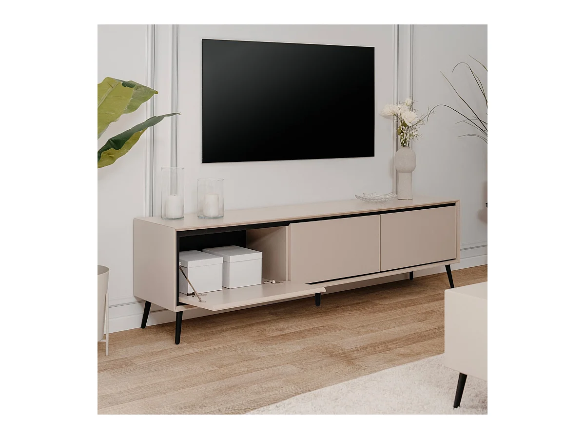 Meuble TV 3 portes cappuccino - Aris