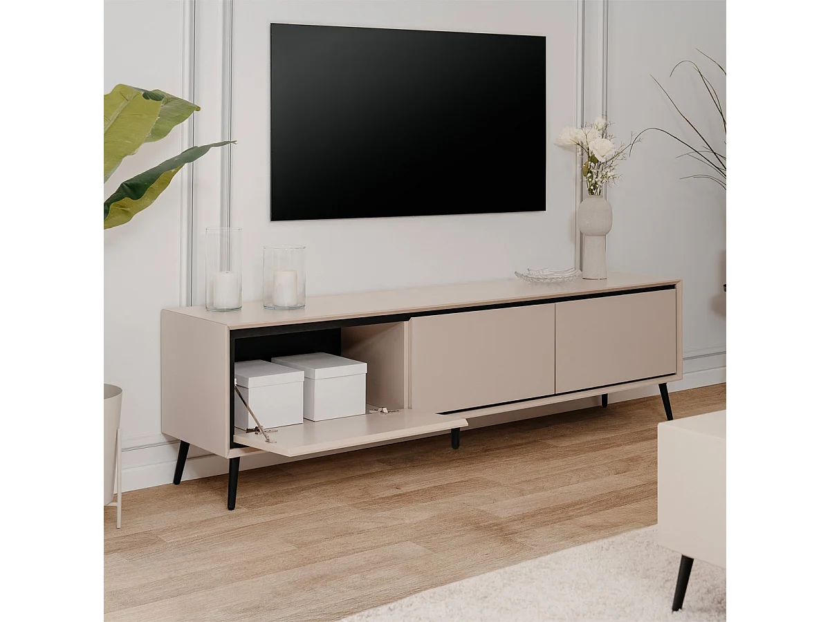 Meuble TV 3 portes cappuccino - Aris