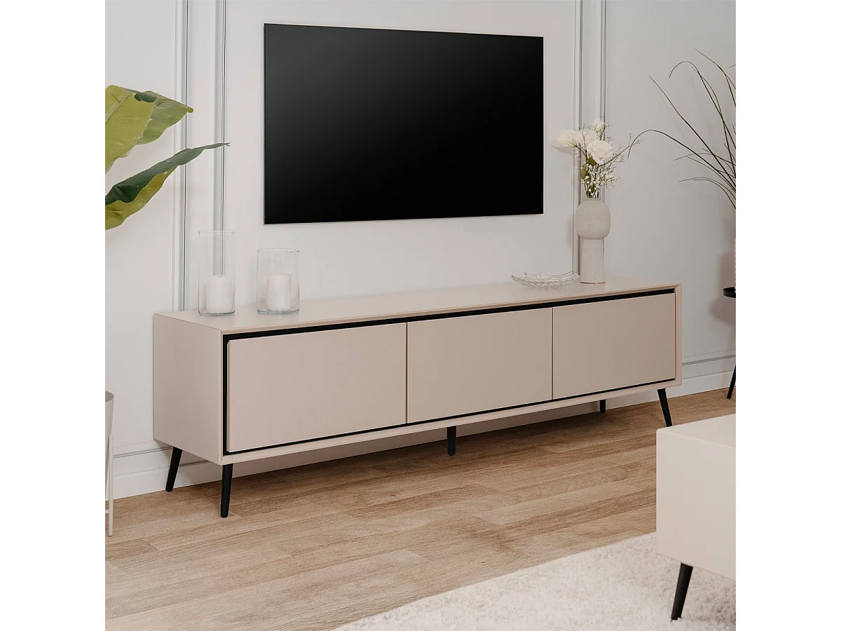 Meuble TV 3 portes cappuccino - Aris