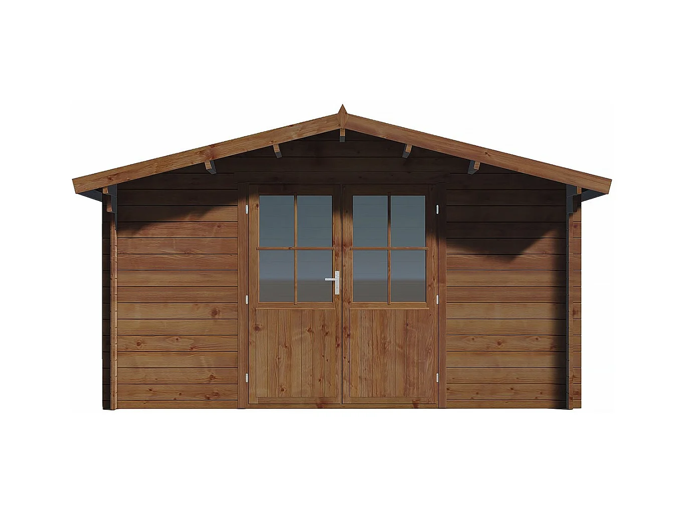 Abri de jardin bois  traité autoclave marron "Montlaur" - 18,9 m² - 35 mm