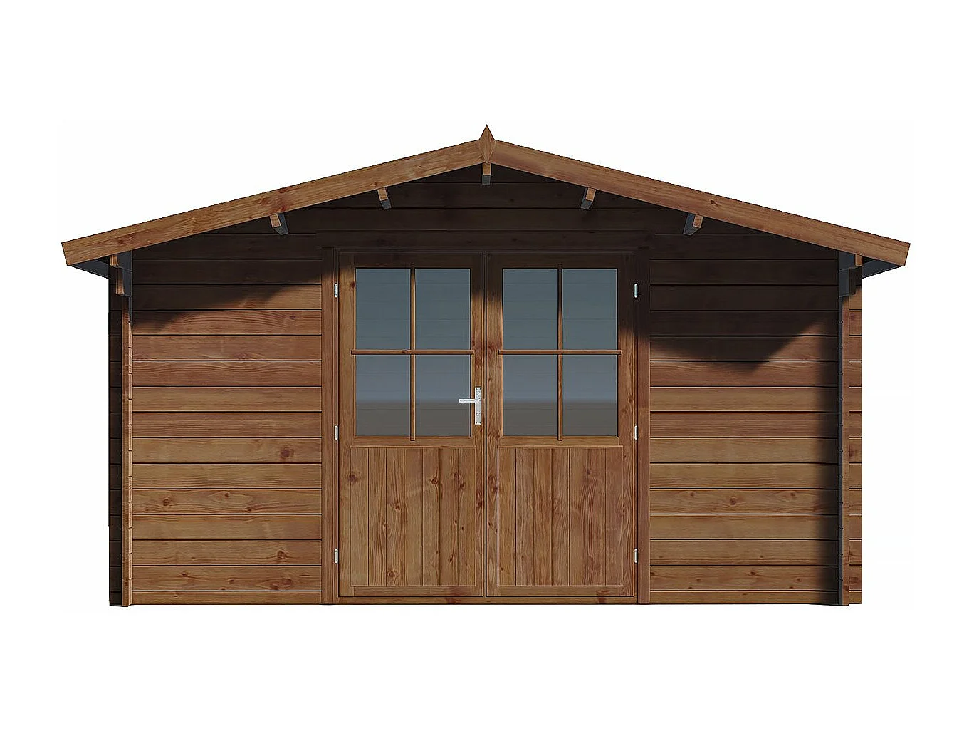 Abri de jardin bois  traité autoclave marron "Montlaur" - 18,9 m² - 35 mm