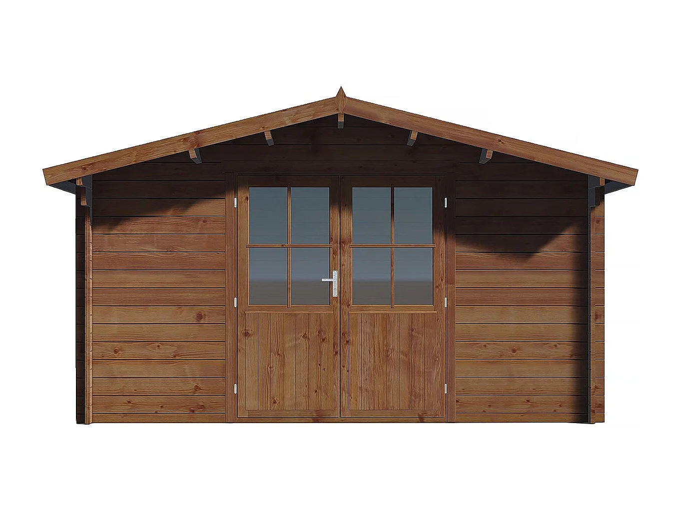 Abri de jardin bois  traité autoclave marron "Montlaur" - 18,9 m² - 35 mm