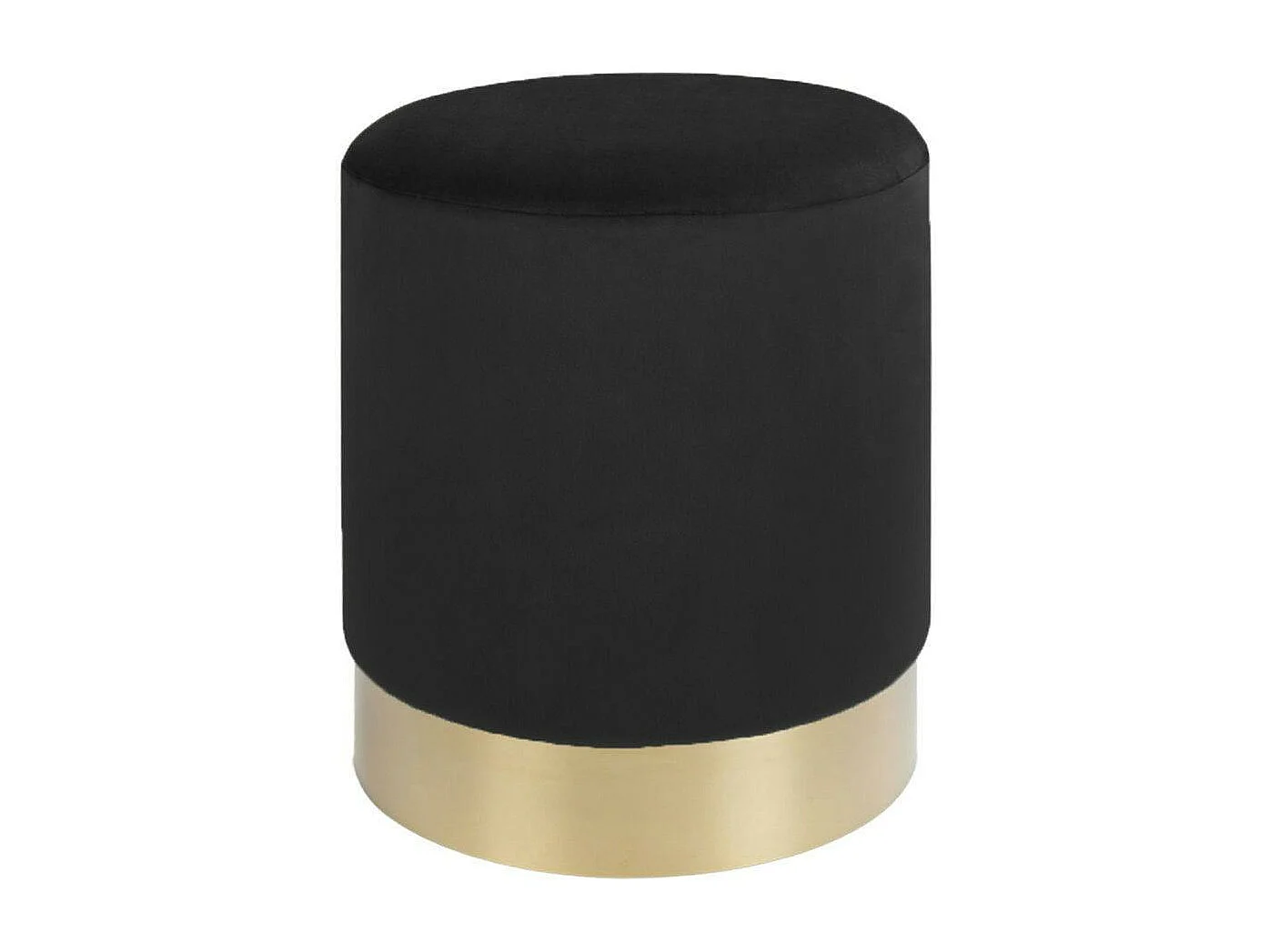 Pouf en velours noir sur base dorée BRUGES