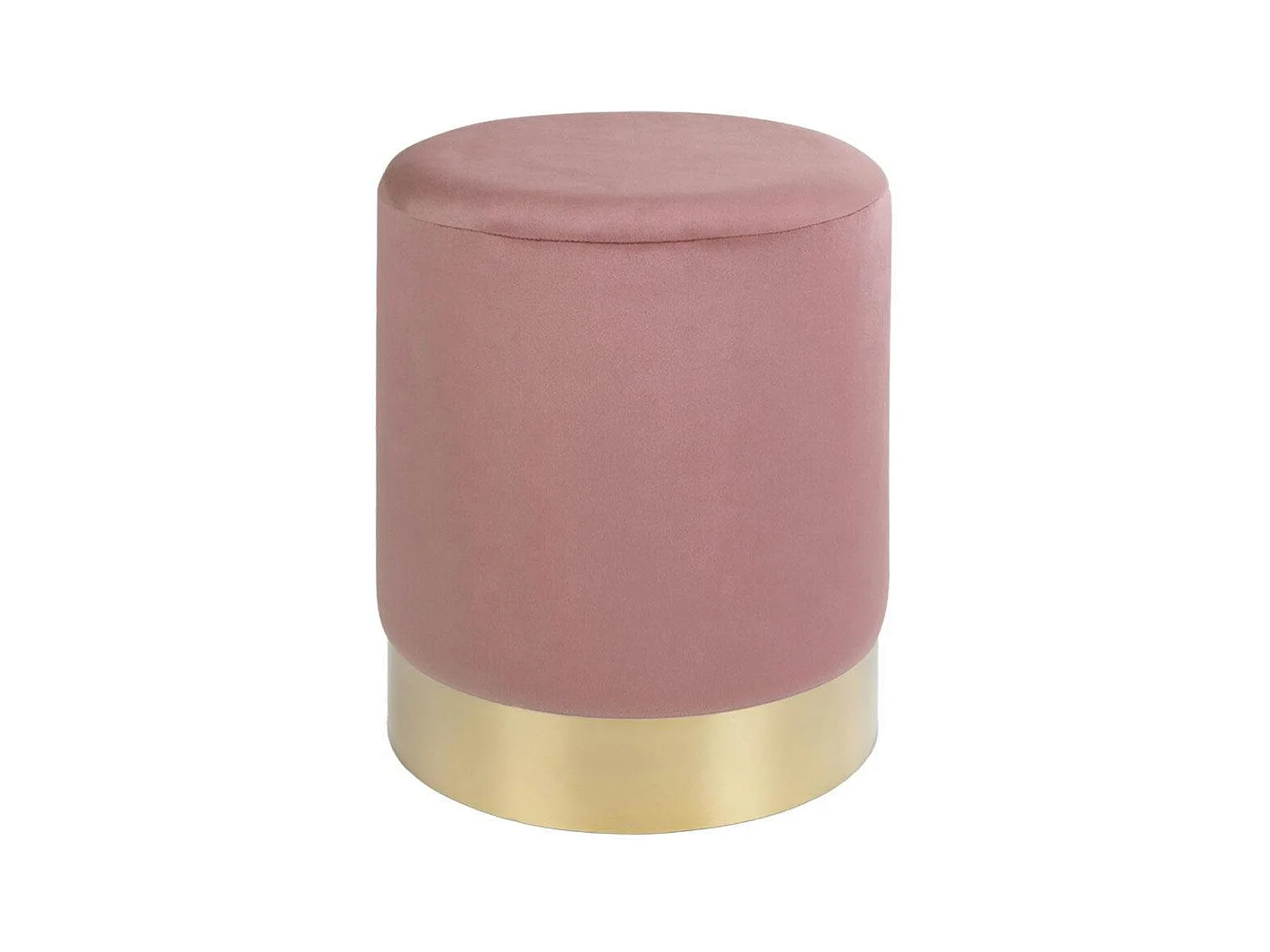 Pouf en velours rose sur base dorée BRUGES
