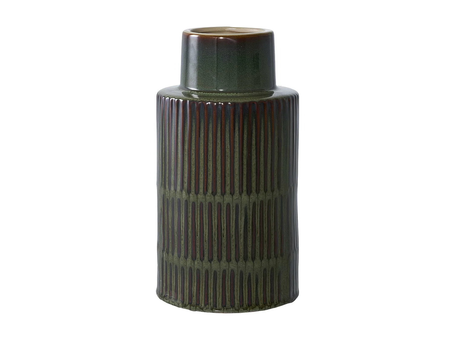 Vase vintage marron et vert