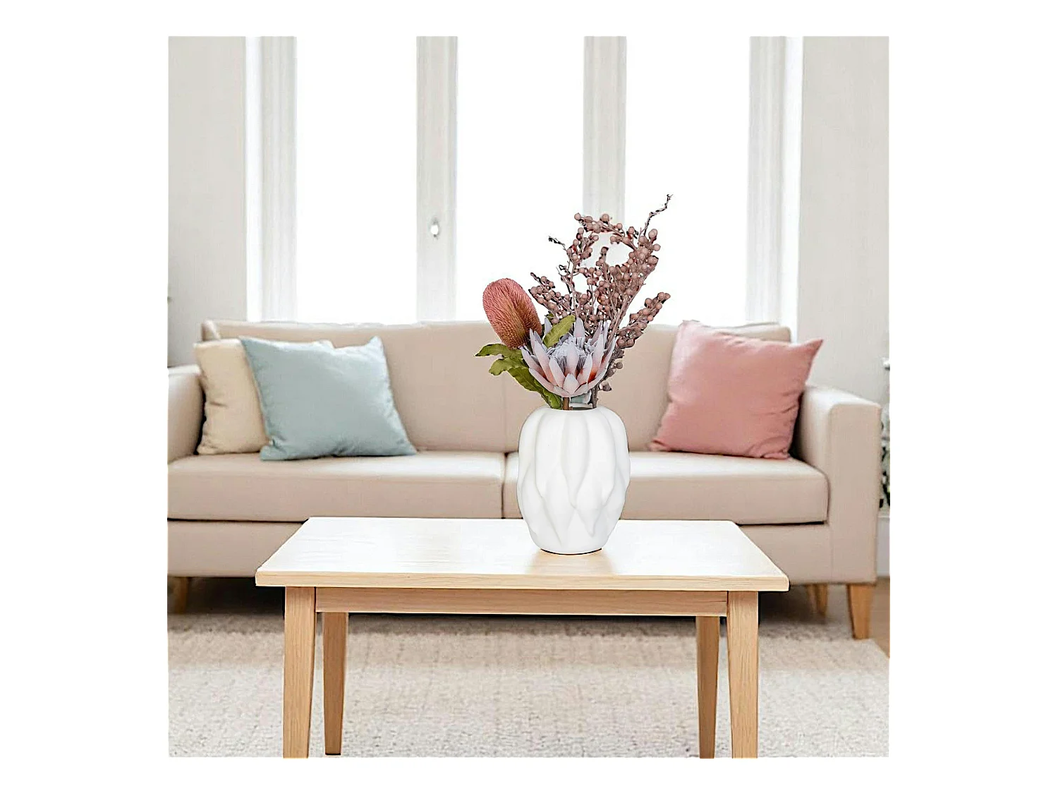 Vase décoratif blanc mat en céramique