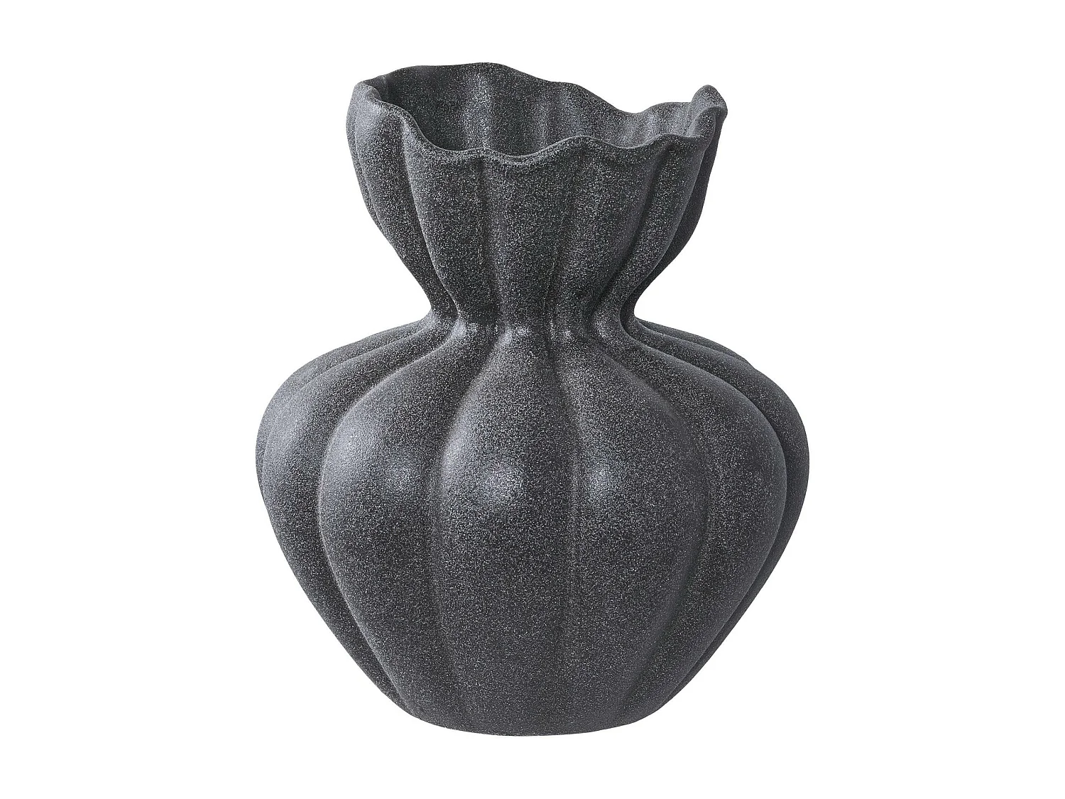 Vase corolle en céramique noire