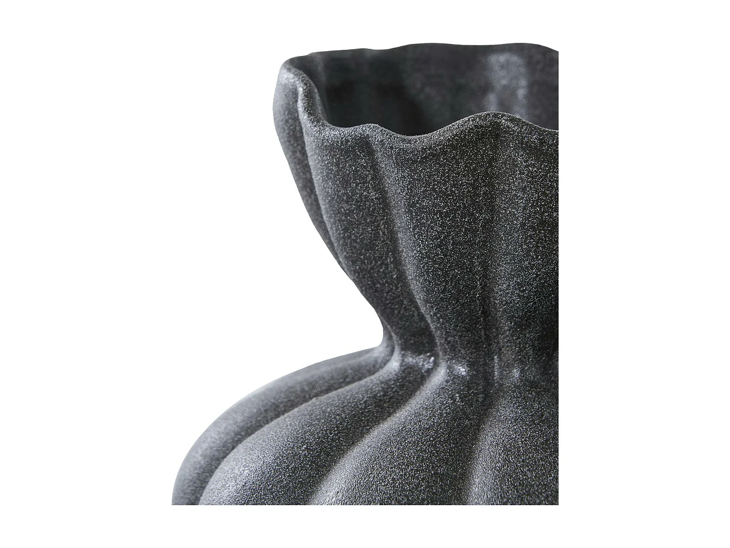 Vase corolle en céramique noire