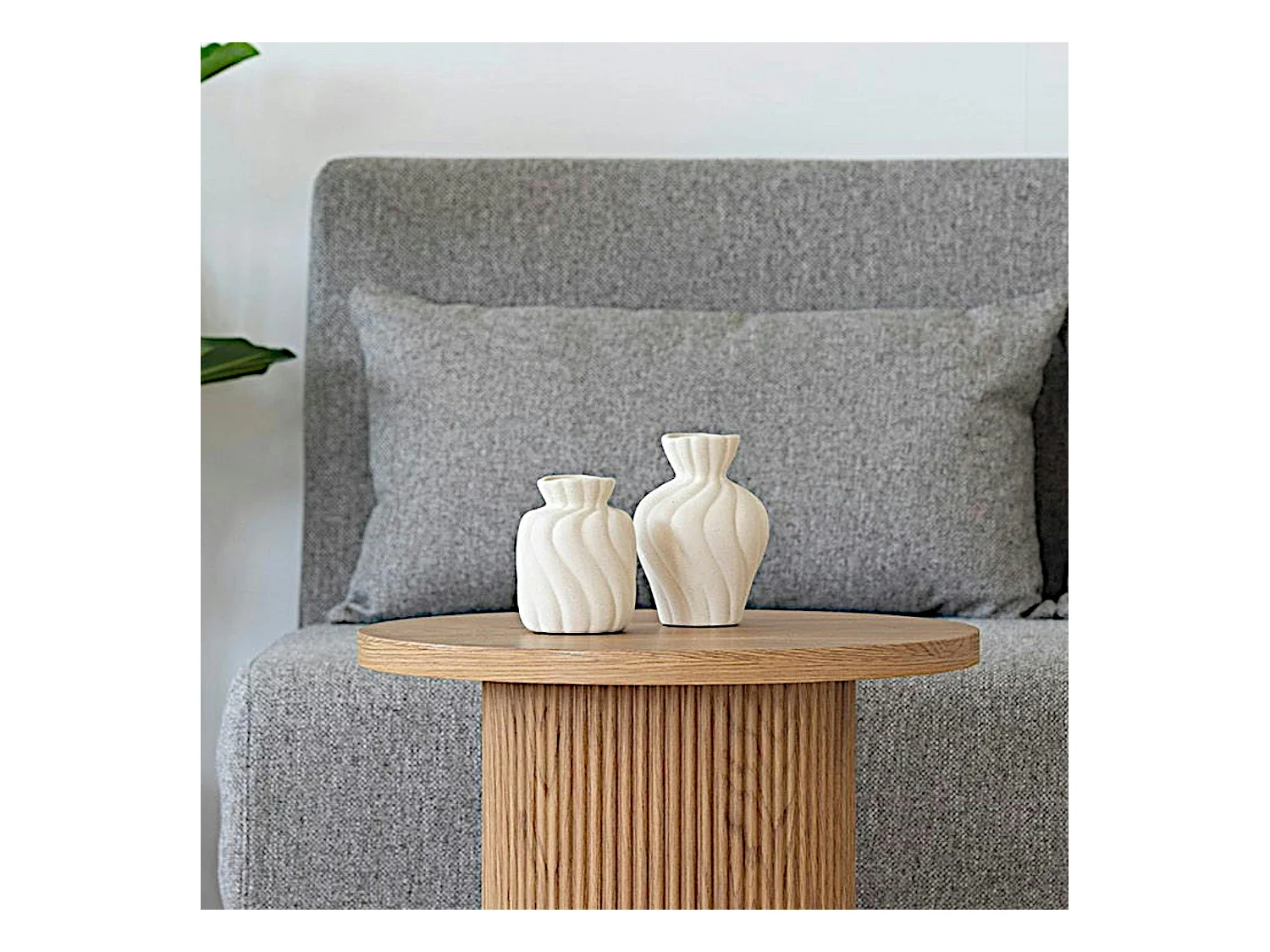 Vase corolle en céramique blanche (ensemble de 2)