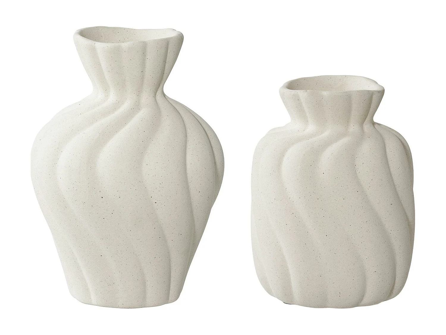 Vase corolle en céramique blanche (ensemble de 2)