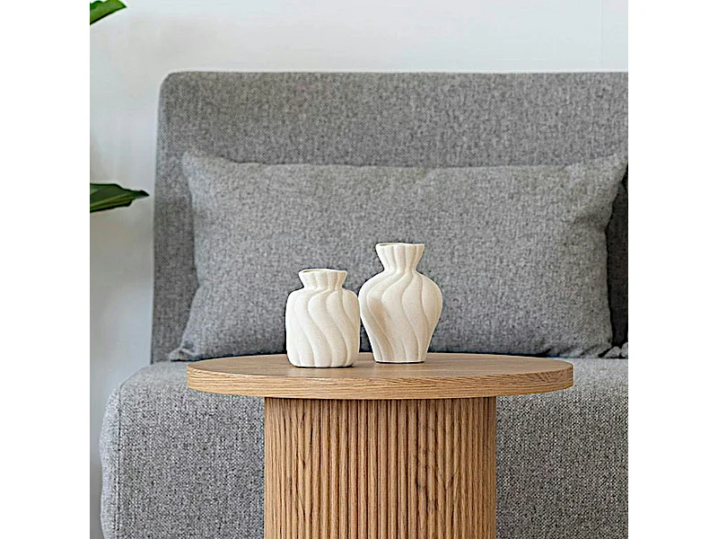 Vase corolle en céramique blanche (ensemble de 2)