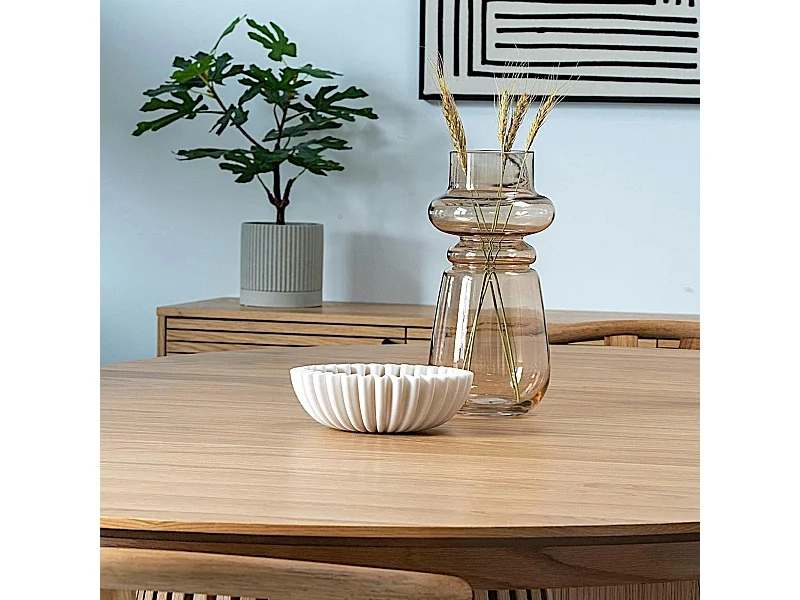 Vase décoratif en verre marron