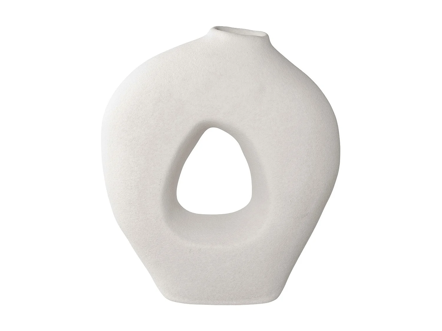 Vase donut en céramique blanche