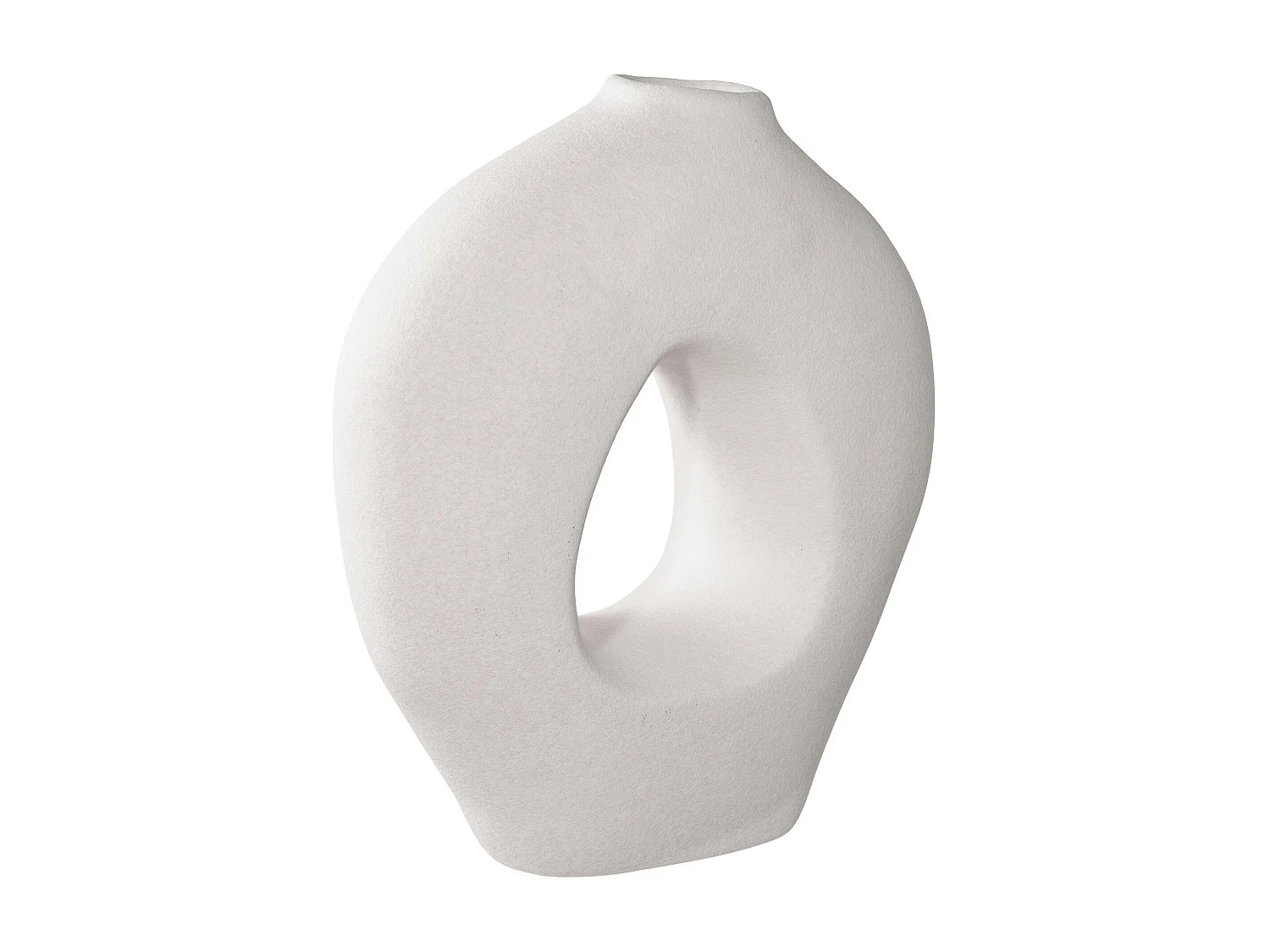 Vase donut en céramique blanche