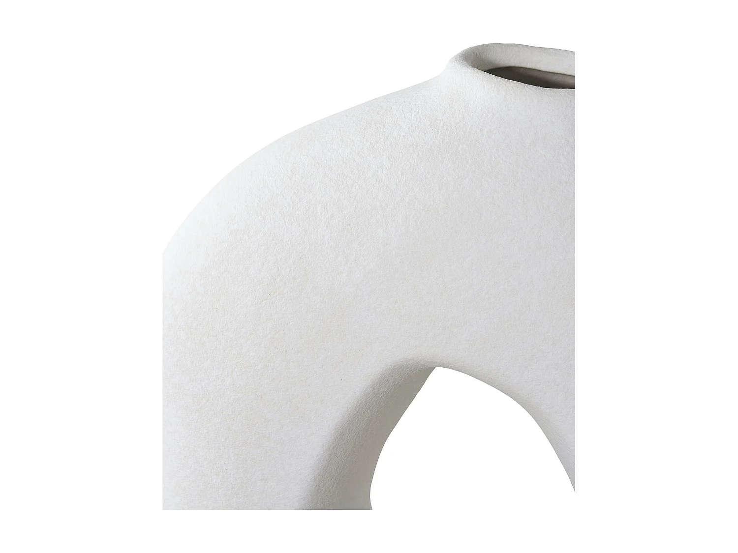 Vase donut en céramique blanche