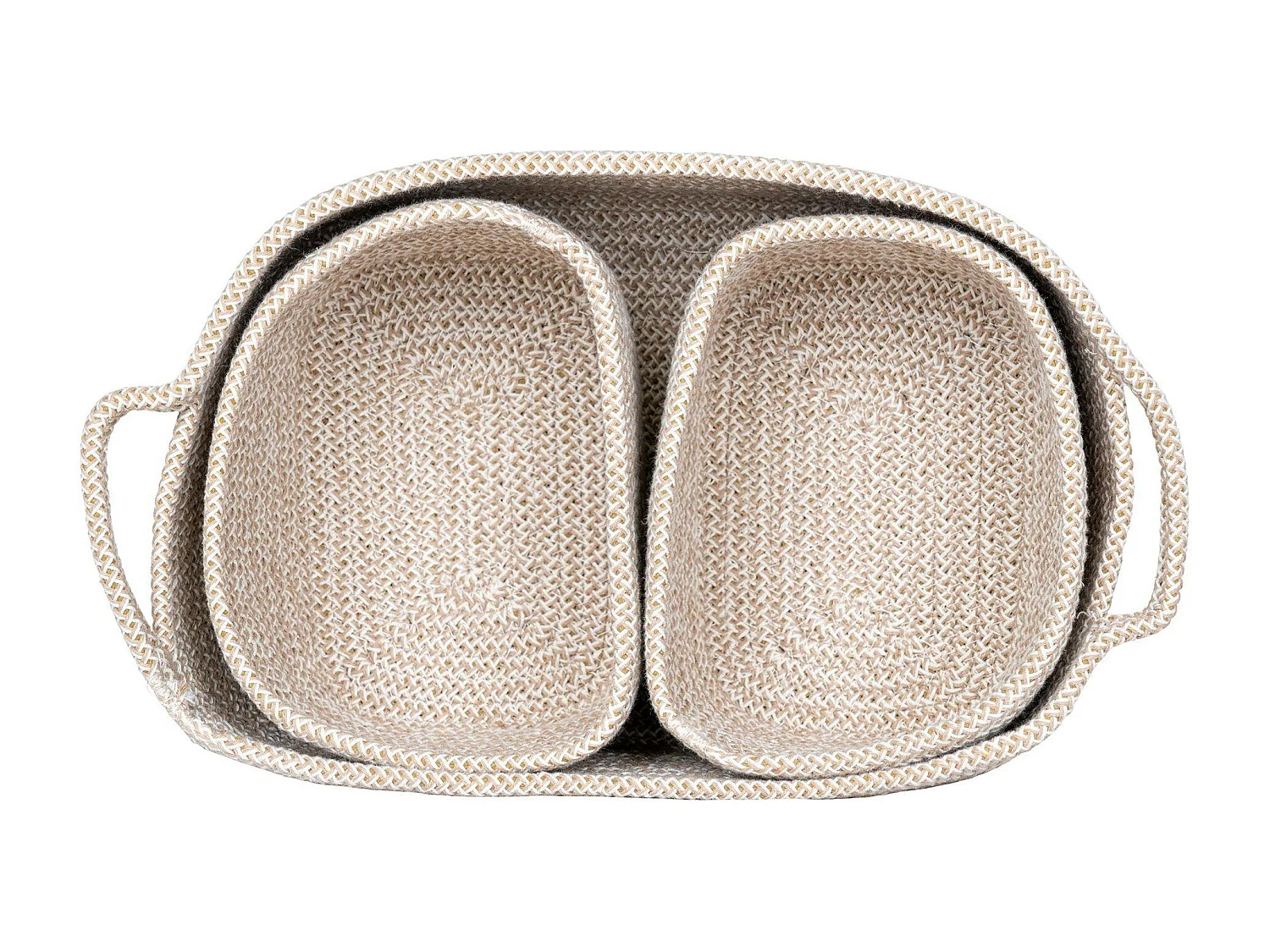 Panier de rangement en coton beige pour la maison (lot de 3)