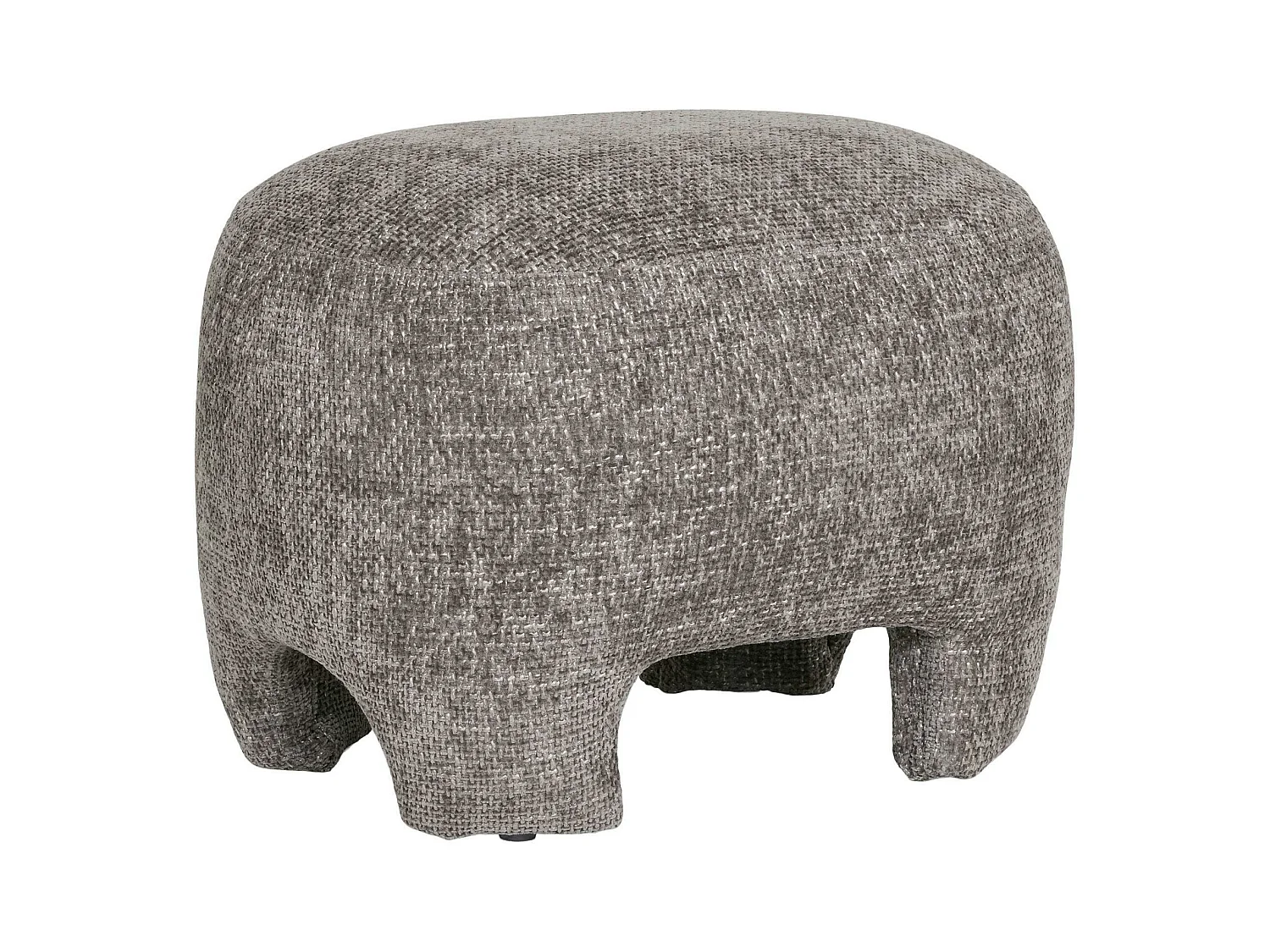 Pouf repose-pieds gris sur 4 pieds BERLIN