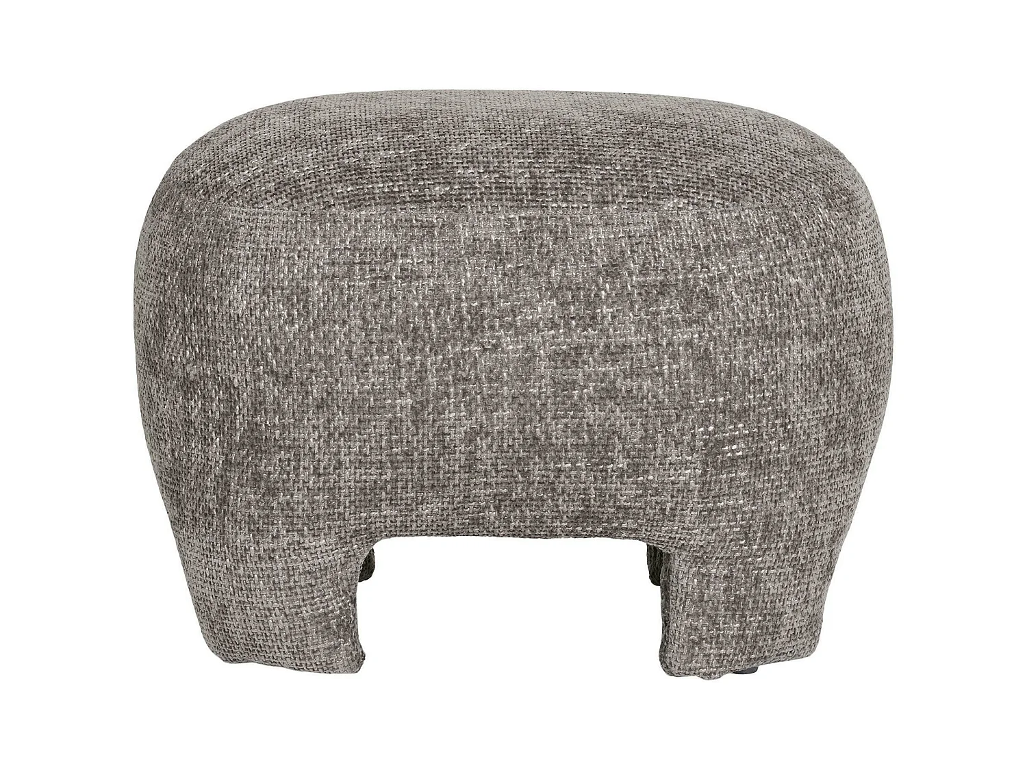 Pouf repose-pieds gris sur 4 pieds BERLIN