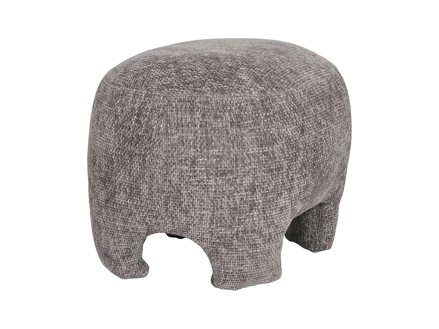 Pouf repose-pieds gris sur 4 pieds BERLIN