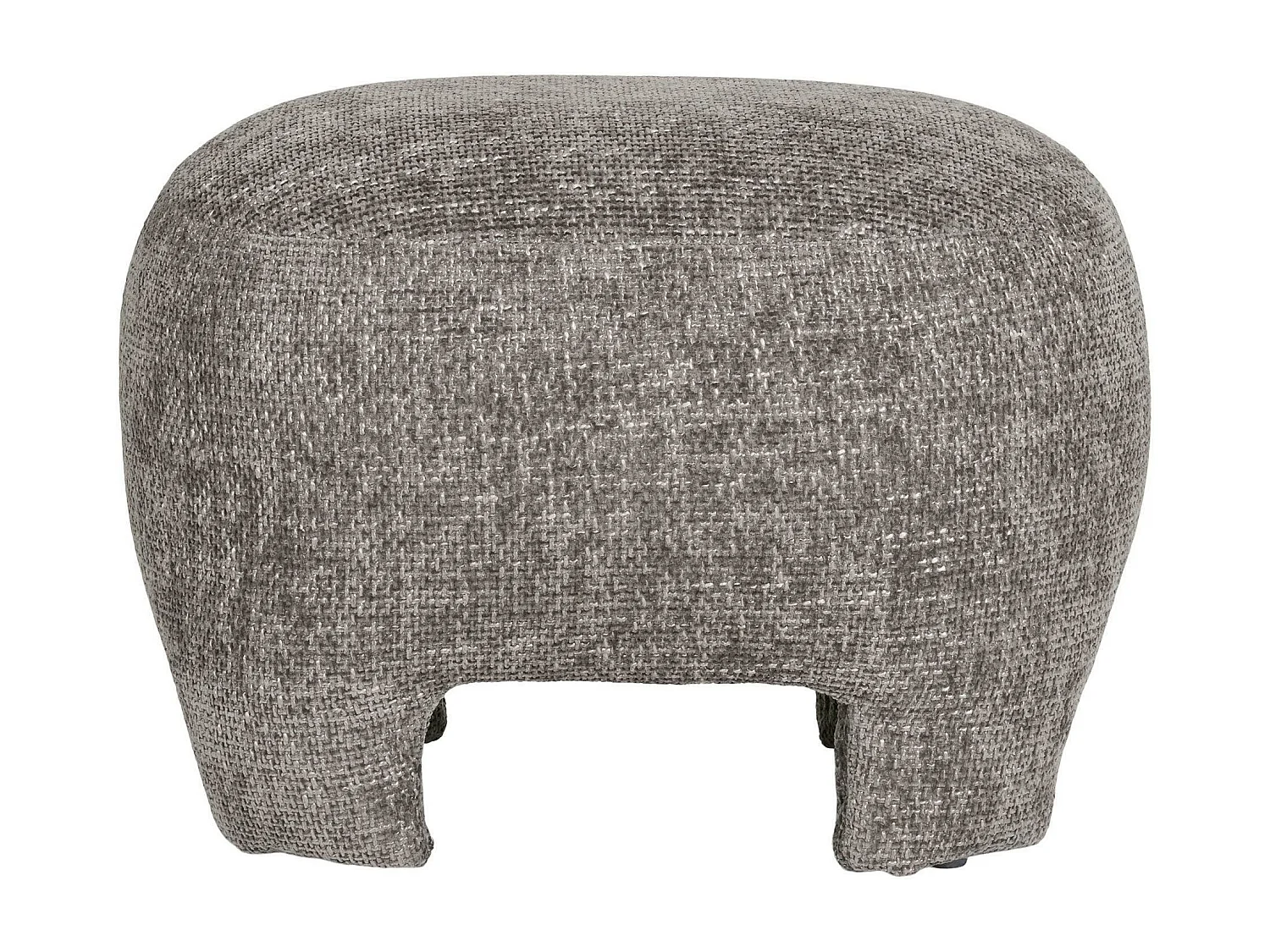 Pouf repose-pieds gris sur 4 pieds BERLIN