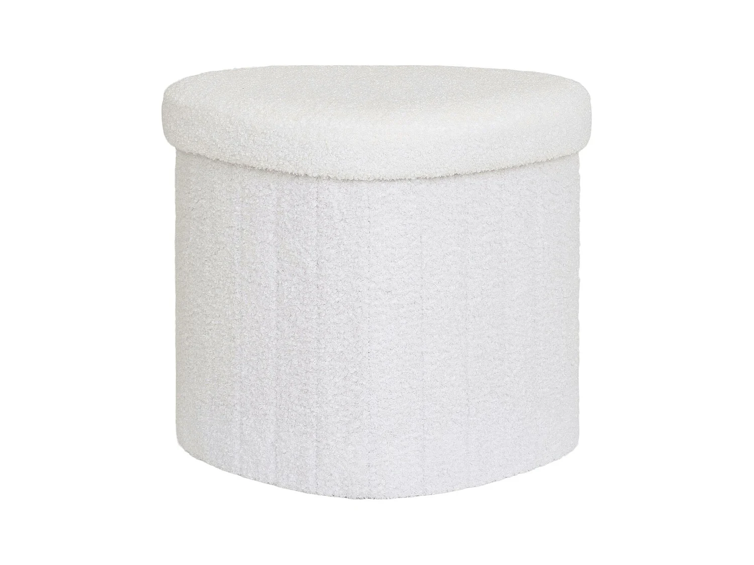 Pouf blanc avec rangement, forme organique triangle BRUGES