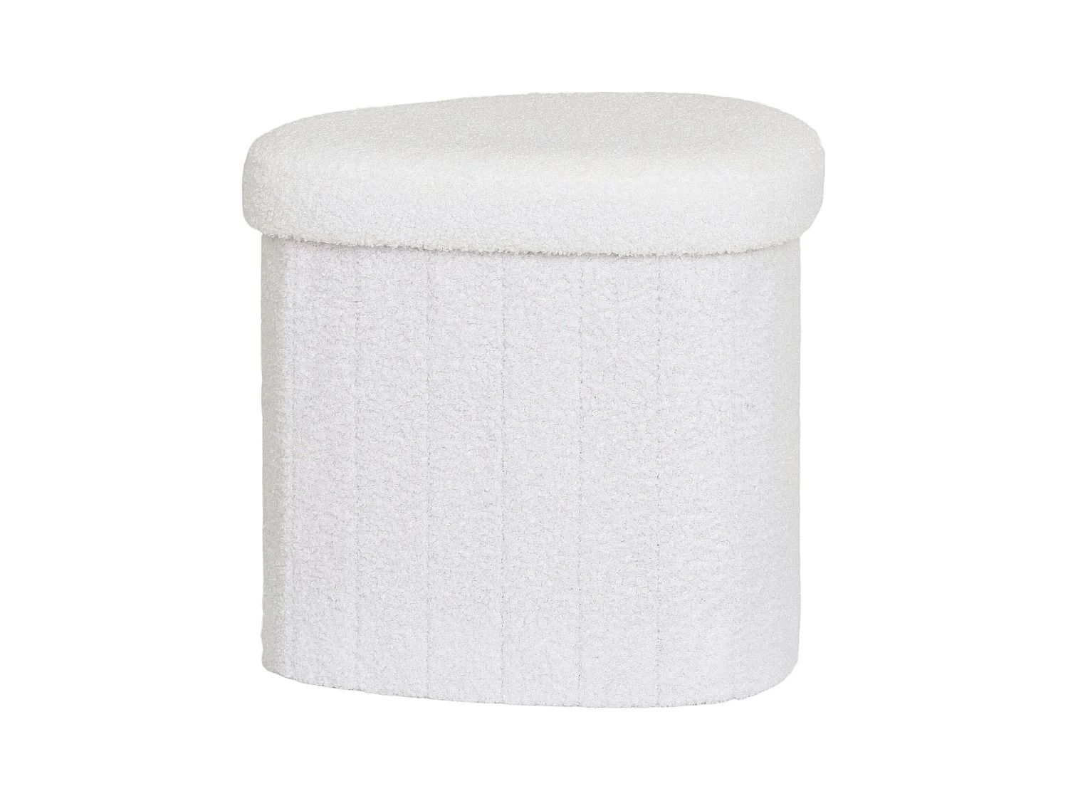 Pouf blanc avec rangement, forme organique triangle BRUGES