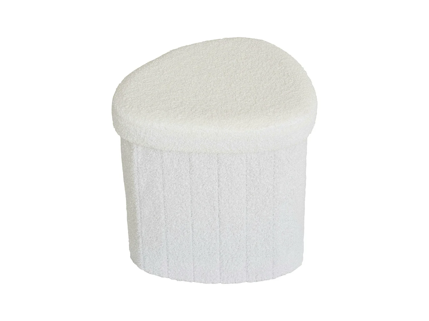 Pouf blanc avec rangement, forme organique triangle BRUGES