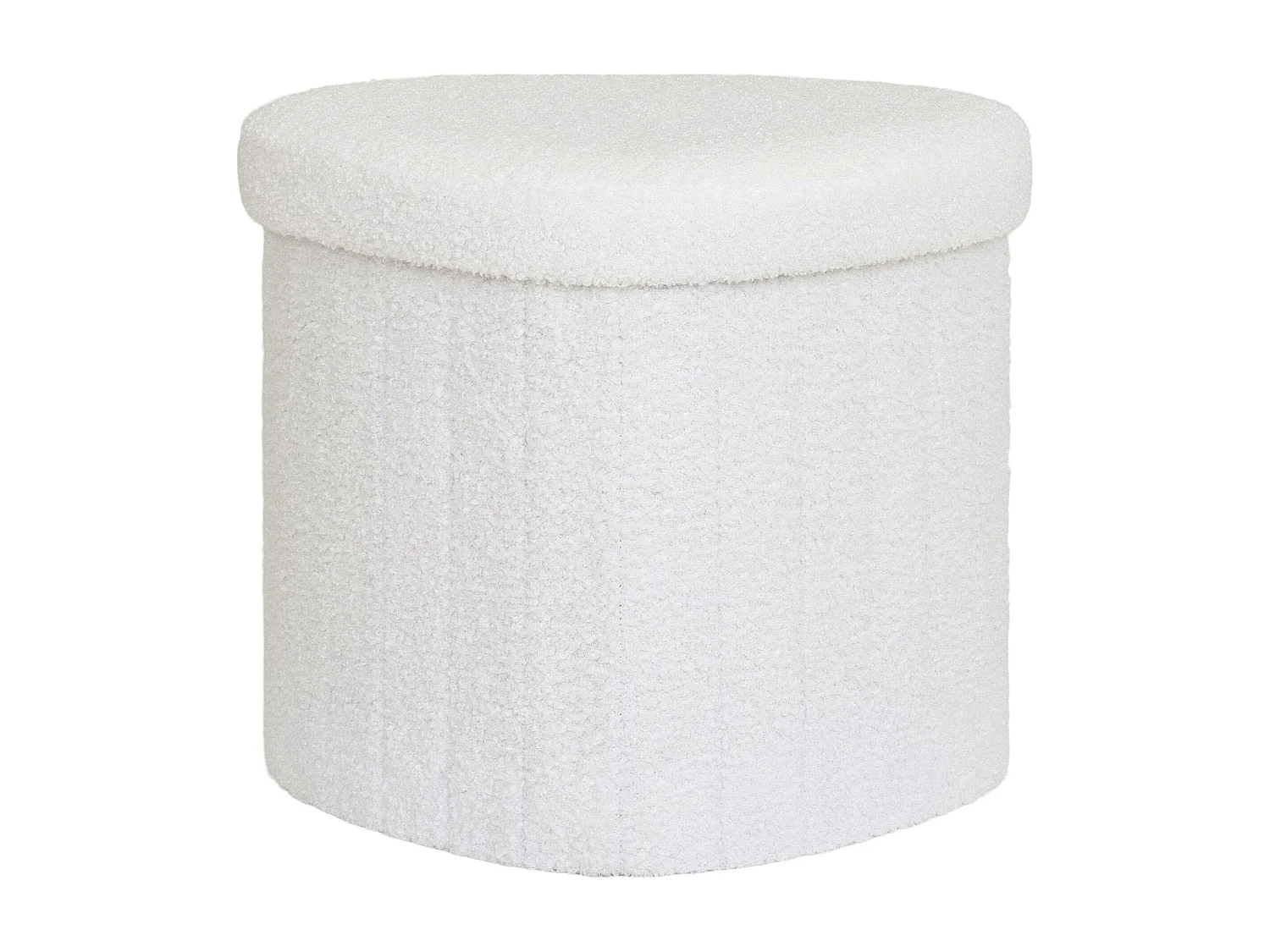 Pouf blanc avec rangement, forme organique triangle BRUGES